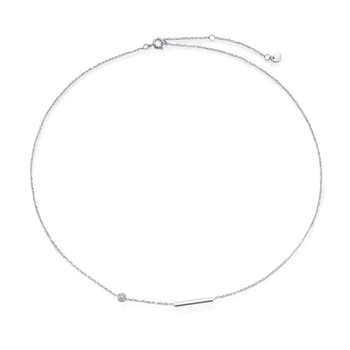 Damen-Halskette mit seitlichem Kreuz für Mädchen, exquisite, einfache Choker-Halskette, modische Halskette für den täglichen Gebrauch, Einstellbar, Zirkonia von AEQEHVC