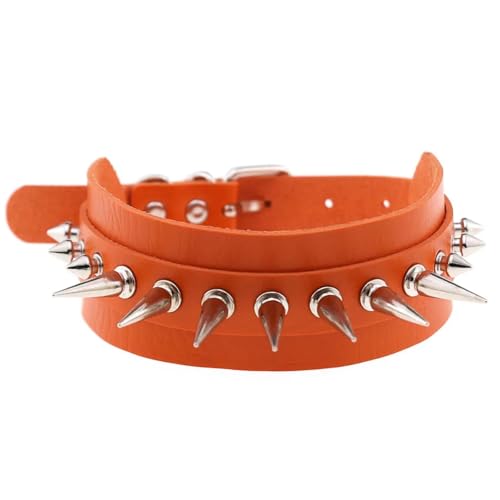 Fashion Punk Orange Halskette Damen Gothic Choker Schmuck Party stapelbar schön vielseitig, Einstellbar, Zirkonia von AEQEHVC