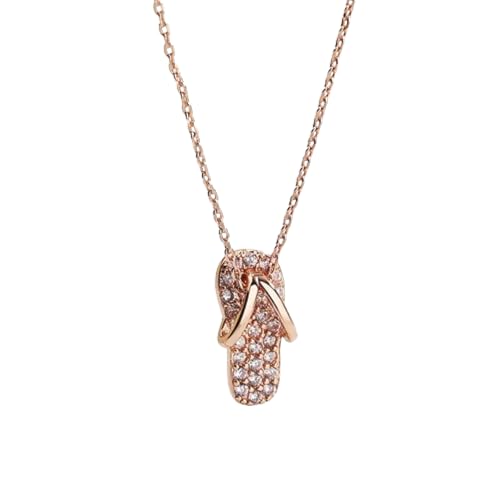 Halskette mit Hausschuh-Anhänger für Damen, bezaubernde Kette, Choker-Zubehör, Schmuck, Freunde, Einstellbar, Zirkonia von AEQEHVC
