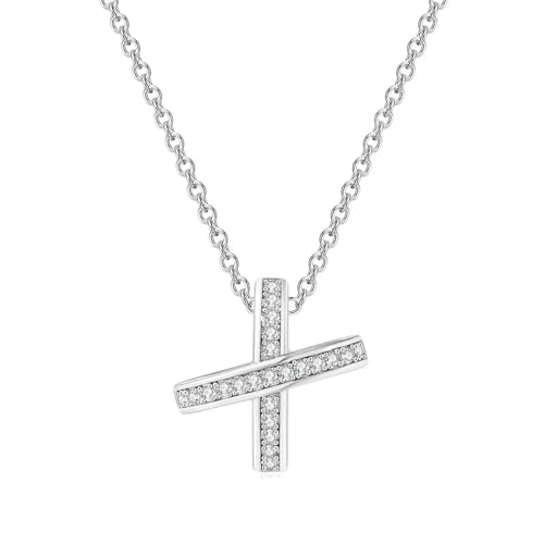 Halskette mit Kreuz-Anhänger für Damen, schöner Modeschmuck für den täglichen Gebrauch, Einstellbar, Zirkonia von AEQEHVC