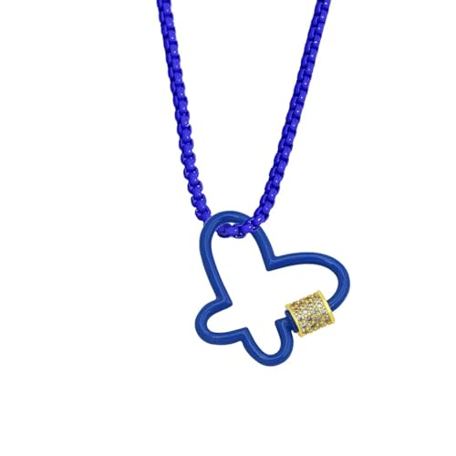 Halskette mit Schnalle und Schmetterling, bunt, niedlicher Mädchen-Schmuck, kann schön und vielseitig getragen werden, Einstellbar, Zirkonia von AEQEHVC