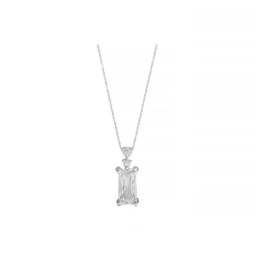 Halskette mit geometrischem Anhänger für Damen, schlicht, exquisit, modisch, leicht, luxuriöses Accessoire, Einstellbar, Zirkonia von AEQEHVC