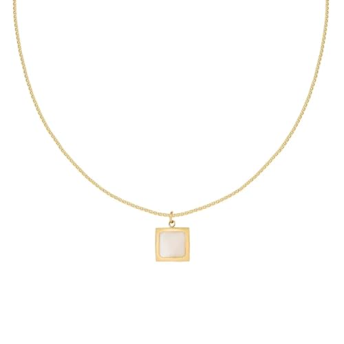 Halskette mit geometrischem Vintage-Anhänger, quadratisch, glänzend, für Damen von AEQEHVC
