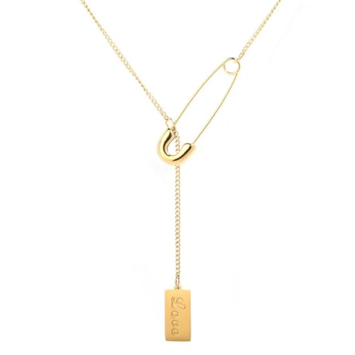 Halskette mit quadratischem Anhänger für Damen, Nischen-Temperament, Schlüsselbeinkette, Schmuckzubehör von AEQEHVC