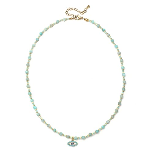 Kleine und niedliche Halskette mit Anhänger für Damen, Perlen-Halsband, Schmuckzubehör, modische Halskette für den täglichen Gebrauch, Einstellbar, Zirkonia von AEQEHVC