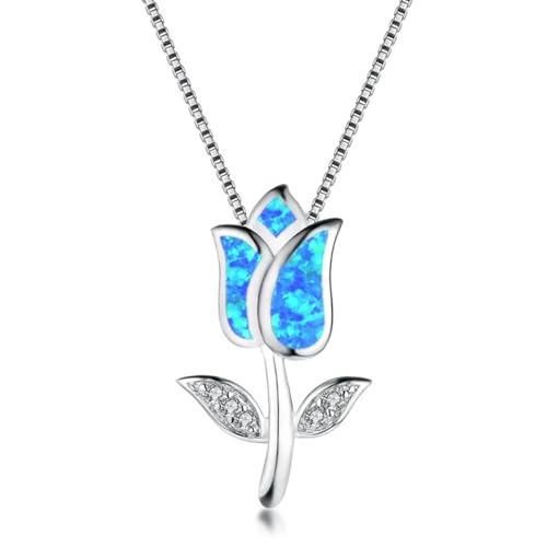 Modische Halskette mit Rosenanhänger für Damen, eleganter Schmuck, schön, vielseitig, kann zu jedem Stil getragen werden, Einstellbar, Zirkonia von AEQEHVC