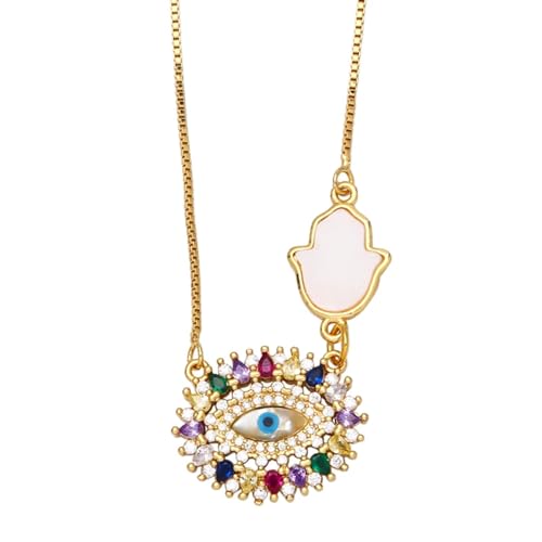 Modische und einzigartige Halskette, exquisite, vielseitige Halsketten für Frauen, die zu jedem Stil getragen werden können, Einstellbar, Zirkonia von AEQEHVC