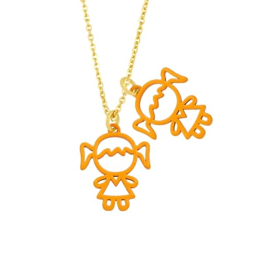 Niedliche Mädchen-Anhänger-Halskette, Freundschaftsschmuck, wunderschön, stapelbar, Einstellbar, Zirkonia von AEQEHVC