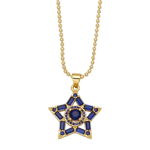 Perlen-Halskette, mehrfarbiger Stern, Regenbogenschmuck, schön, vielseitig, kann zu jedem Stil getragen werden, Einstellbar, Zirkonia von AEQEHVC