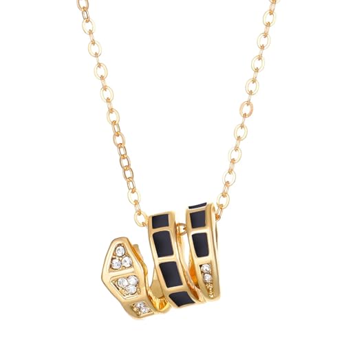 Schlangenanhänger-Halskette für Damen, Schlüsselbeinkette, Körperschmuck, Accessoires, Party, kann vielseitig getragen werden, Einstellbar, Zirkonia von AEQEHVC