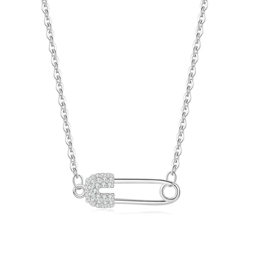 Sicherheitspapiernadel-Clip-Anhänger für Damen, hohles Schlüsselbein, Modeschmuck, Einstellbar, Zirkonia von AEQEHVC
