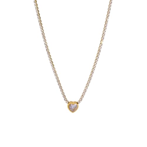 Weiße Halskette mit herzförmigem Anhänger für Damen, luxuriöser Schmuck, Mode für den täglichen Gebrauch von AEQEHVC