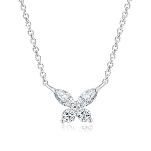 Zarte Halskette mit Schmetterlings-Anhänger, Modeschmuck, stilvoll für den täglichen Gebrauch, Einstellbar, Zirkonia von AEQEHVC