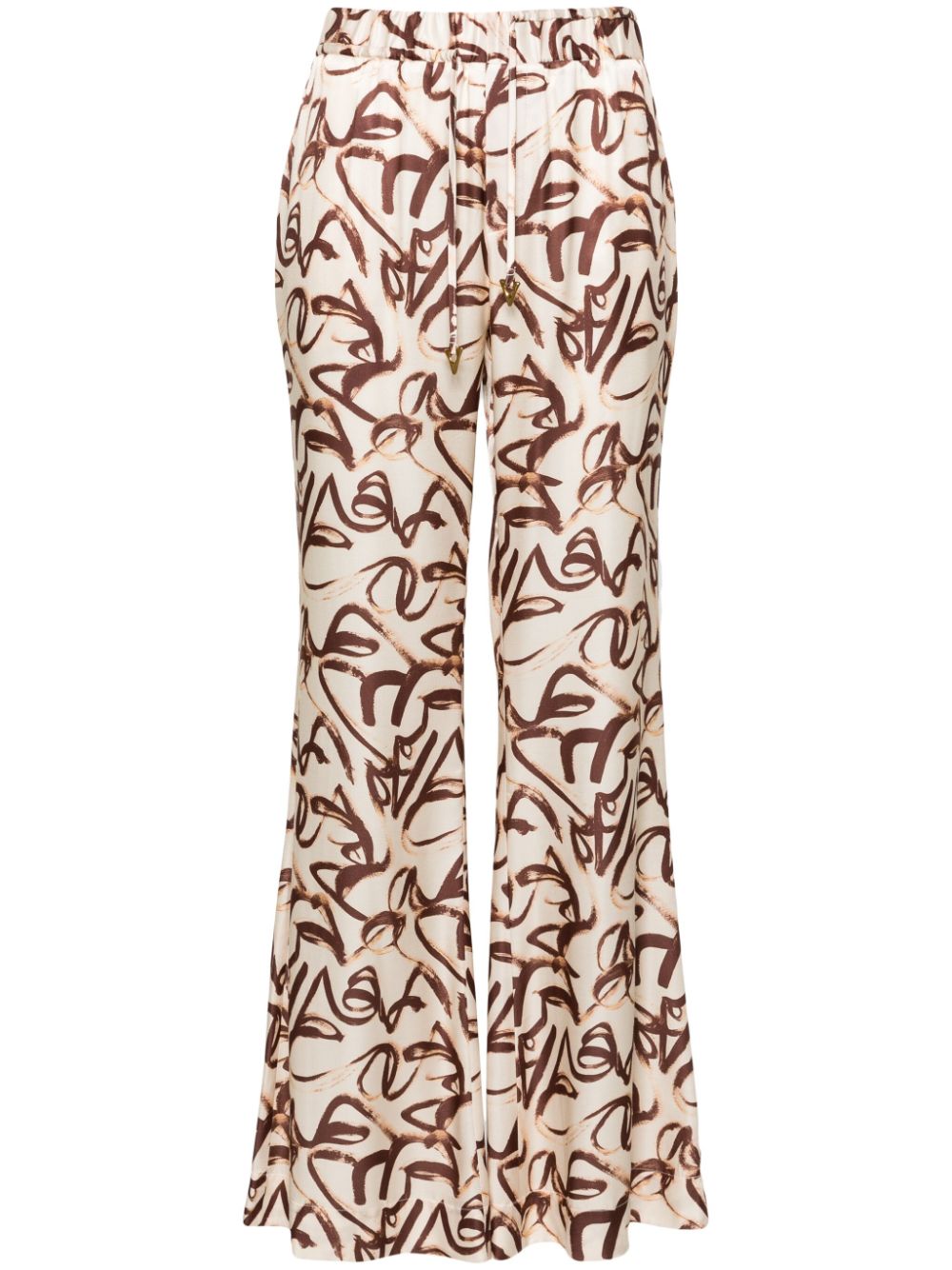 AERON Ausgestellte Satinhose mit abstraktem Print - Nude von AERON