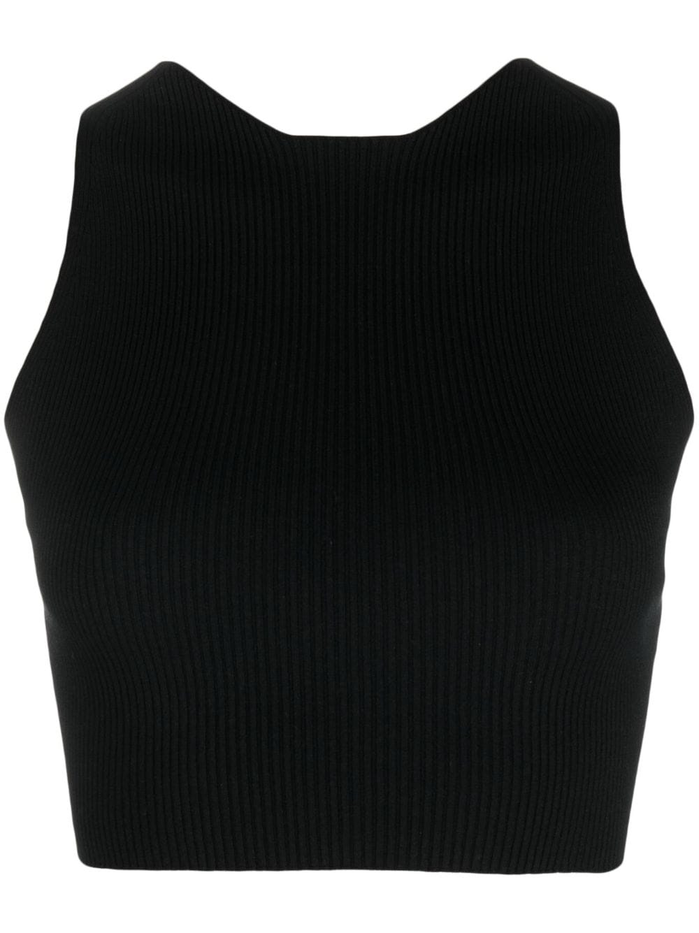 AERON Geripptes Cropped-Strickoberteil - Schwarz von AERON