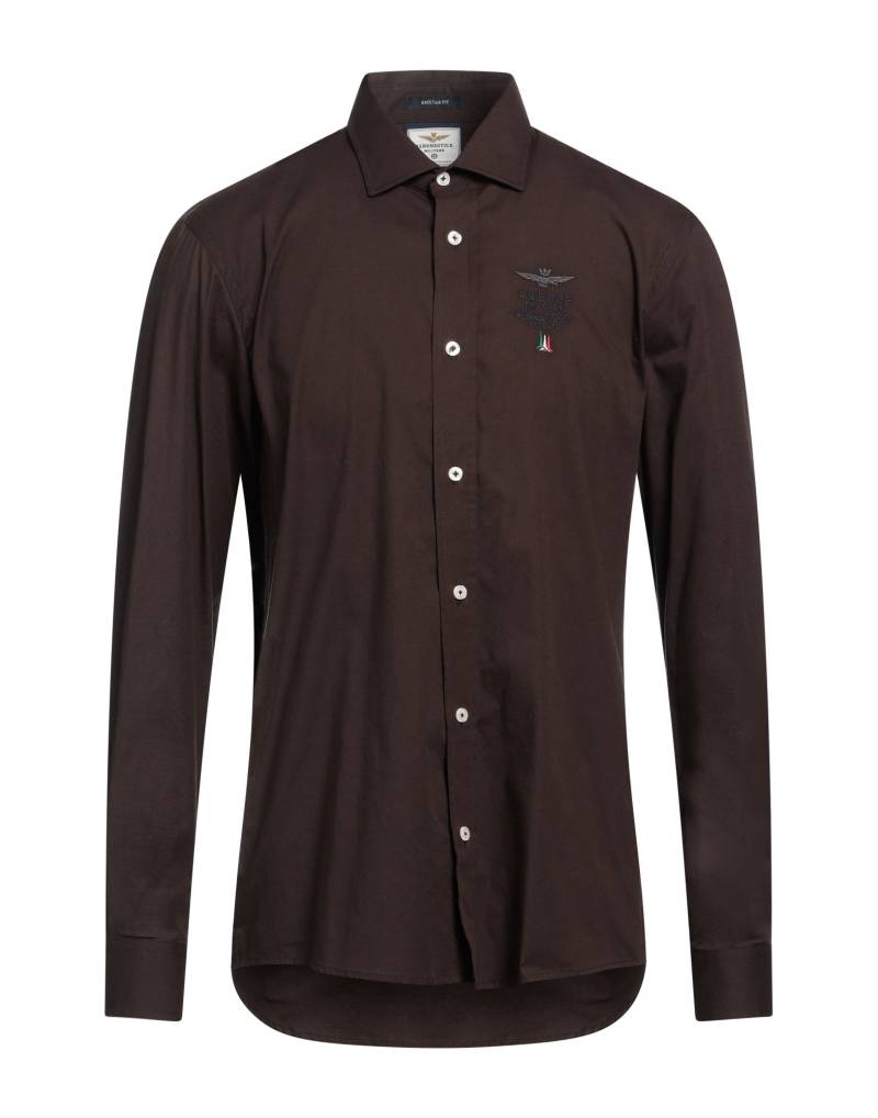 AERONAUTICA MILITARE Hemd Herren Dunkelbraun von AERONAUTICA MILITARE