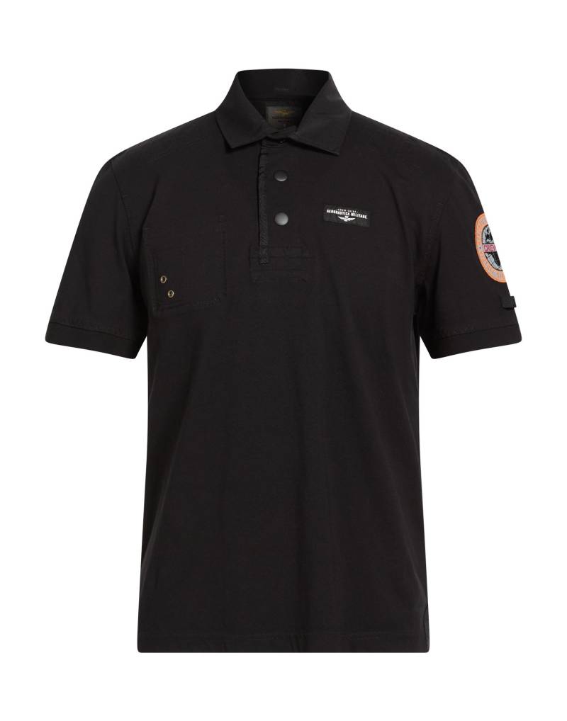 AERONAUTICA MILITARE Poloshirt Herren Schwarz von AERONAUTICA MILITARE