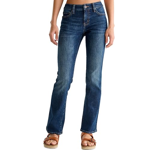AEROPOSTALE Damen Aero Mid Rise Bootcut Jeans, Dunkle Waschung, 46 von AEROPOSTALE