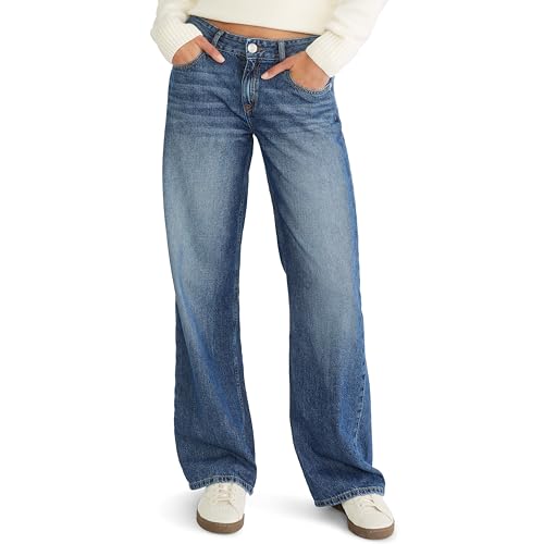 AEROPOSTALE Damen Low Rise Baggy Wide Leg Jeans, Sassafras1, 32 Kurz von AEROPOSTALE