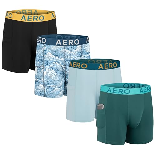Aeropostale Herren Performance Kompressions-Boxershorts, Unterwäsche, athletische Shorts, Baselayer, Laufen, Workout, Fitness-Shorts, Mehrfarbig/Hellblau/Grün/Schwarz, Large Aeropostale Herren Performance Kompressions-Boxershorts, Unterwäsche, athletische Shorts, Baselayer, Laufen, Workout, Fitness-Shorts, Mehrfarbig/Hellblau/Grün/Schwarz, Large von AEROPOSTALE