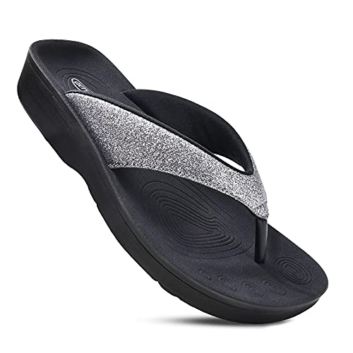 AEROTHOTIC Bequeme Orthese Flip-Flops Sandale (USDamen 9, Crystal Grau) von AEROTHOTIC