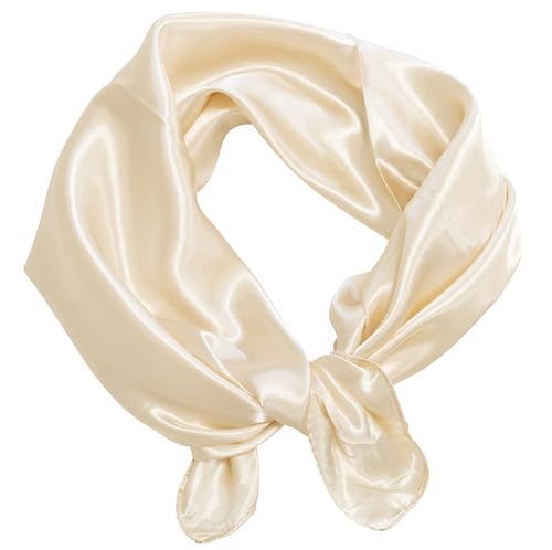 AERZETIX - C68621 - Dekoratives schal halstuch aus seide 100% in quadratischer form 60x60 cm - farbe ecru von AERZETIX