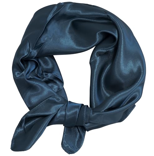 AERZETIX - C68644 - Dekoratives schal halstuch aus seide 100% in quadratischer form 60x60 cm - farbe petrol von AERZETIX