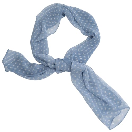 AERZETIX - C68680 - Halstuch schal aus 100% polyester mit seideneffekt muster weißen punkten - 50x160 cm - farbe hellblau von AERZETIX