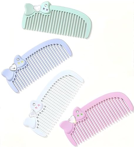 Haarkamm, 4 Stück, niedliche runde Zähne, Haarbürsten-Set, kleine Haarbürste für die Fellpflege, nass und trocken (Nr. 1) von AESZITTEW