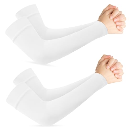 Arm Sleeve UPF 50+, Armstulpen Unisex Kühlung Sonnenschutz Ärmlinge für Gaming Radsport Golf Tattoo Abdeckung Anti-Rutsch (Damen/Herren),Weiß,2pcs Arm Sleeve UPF 50+, Armstulpen Unisex Kühlung Sonnenschutz Ärmlinge für Gaming Radsport Golf Tattoo Abdeckung Anti-Rutsch (Damen/Herren),Weiß,2pcs von AEYURUID