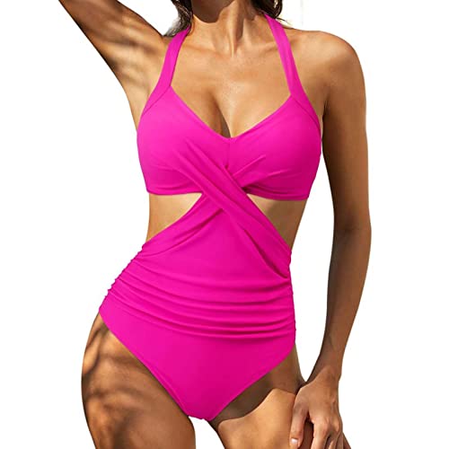 Badeanzug Damen Push Up - Badeanzug Mit BüGel SpaghettiträGer Bandeau Badeanzug Mit Shaping Effekt Bikini Damen Einteilige Bademode Zweiteiliger Swimsuits Strandkleid Figurformend Einteilig Tankini von AEftrior