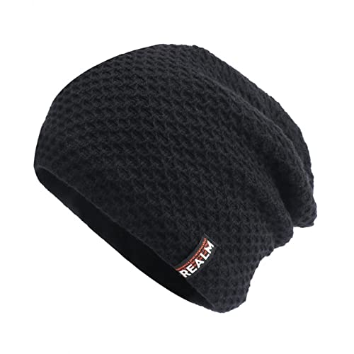 Beanie Merino Mütze mit 100% Alpaka-Wolle, Damen & Herren Strickmütze mit Fleece, Gefütterte Winter Wollmütze Winddicht Verdickte Funktionsmütze Wintermütze Jogging Running Laufmütze Fahrradmütze von AEftrior