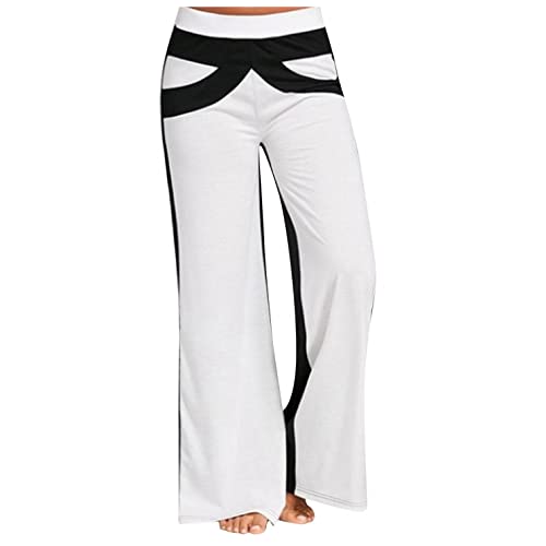 Jogginghose Damen Baumwolle Freizeithose Yogahose Sporthose mit Taschen Damen Jogginghose Geradem mit Streifen Elegante Sommerhose Kurzgröße Sport Freizeithose Weite Fitnesshose Trainingshose Haushose von AEftrior