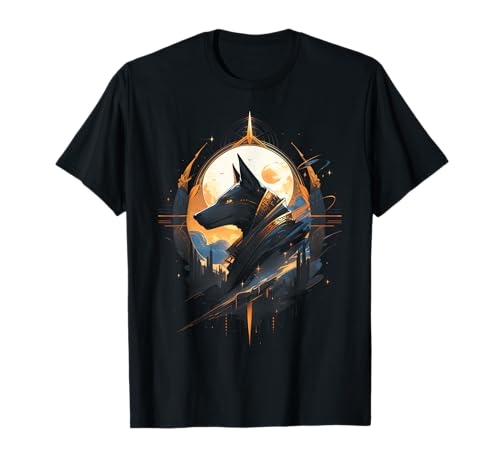 Ägypten Gamer Anubis Gott Fantasy Game Art T-Shirt für Damen und Herren, Schwarz, Kurzarm, S, Klassisch geschnitten, Einfarbig, Halloween von Ägypten Gamer Anubis gott Fantasy game art