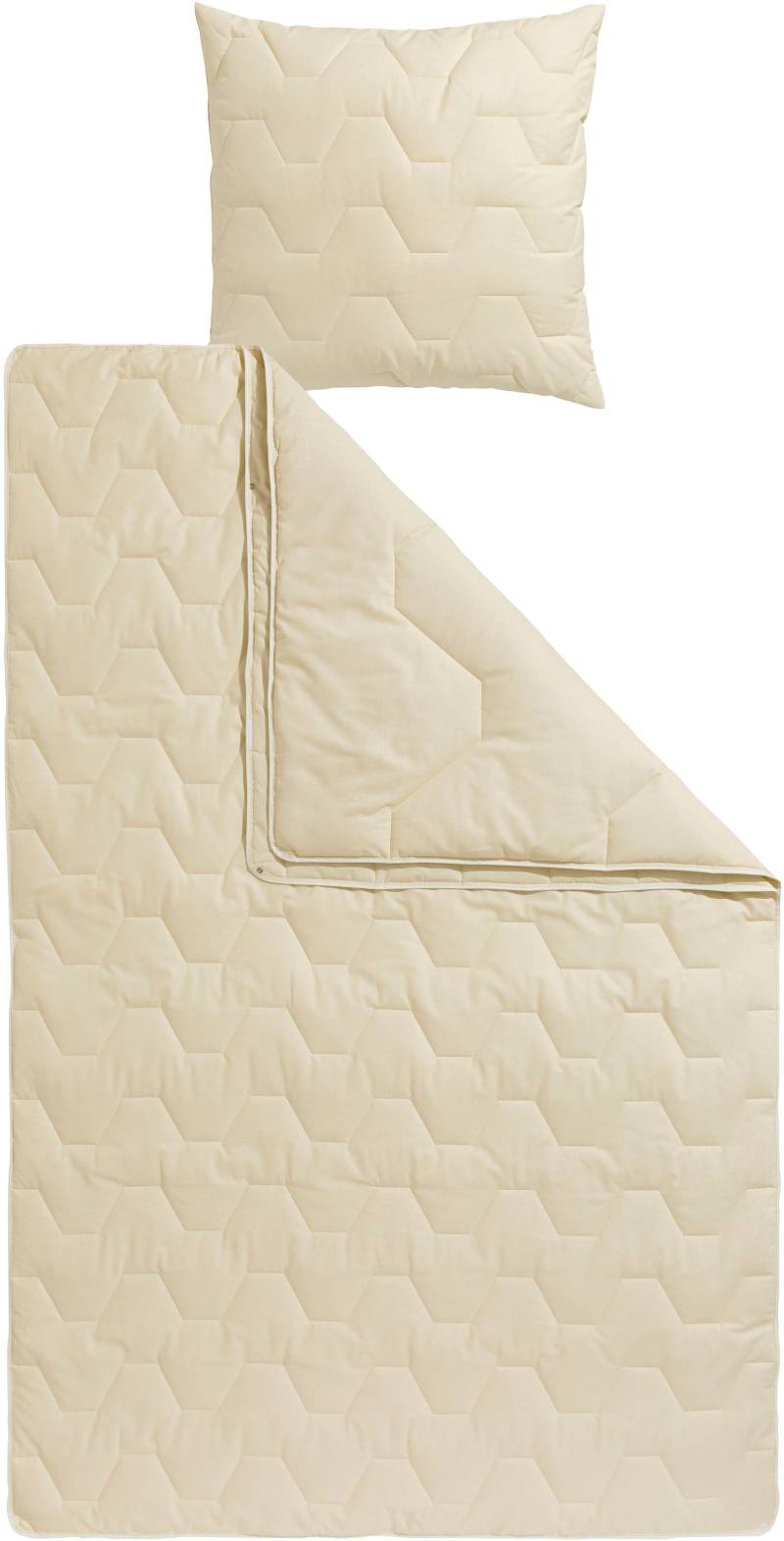 Älgdröm Naturfaserbettdecke + Kopfkissen "Bettdecke 135x200 cm, Decke mit natürlichen Materialien" Set mit Kissen 80x80 cm, Winter und Sommer, Made in Germany von Älgdröm