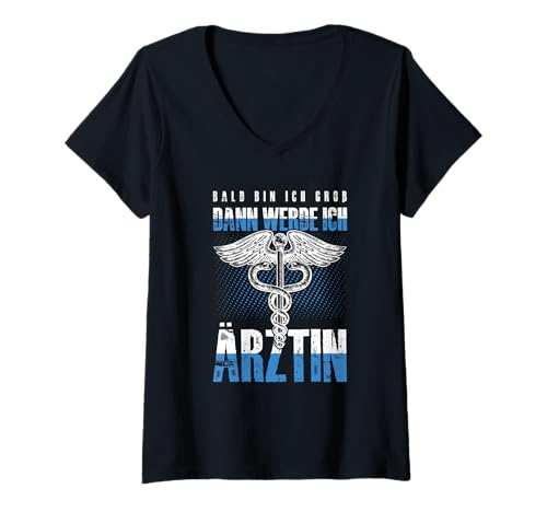 Damen Bald Bin Ich Groß Dann Werde Ich Ärztin Lustiges Geschenk T-Shirt mit V-Ausschnitt Damen Bald Bin Ich Groß Dann Werde Ich Ärztin Lustiges Geschenk T-Shirt mit V-Ausschnitt von Ärztin Medizin Beruf Lustig Geschenk