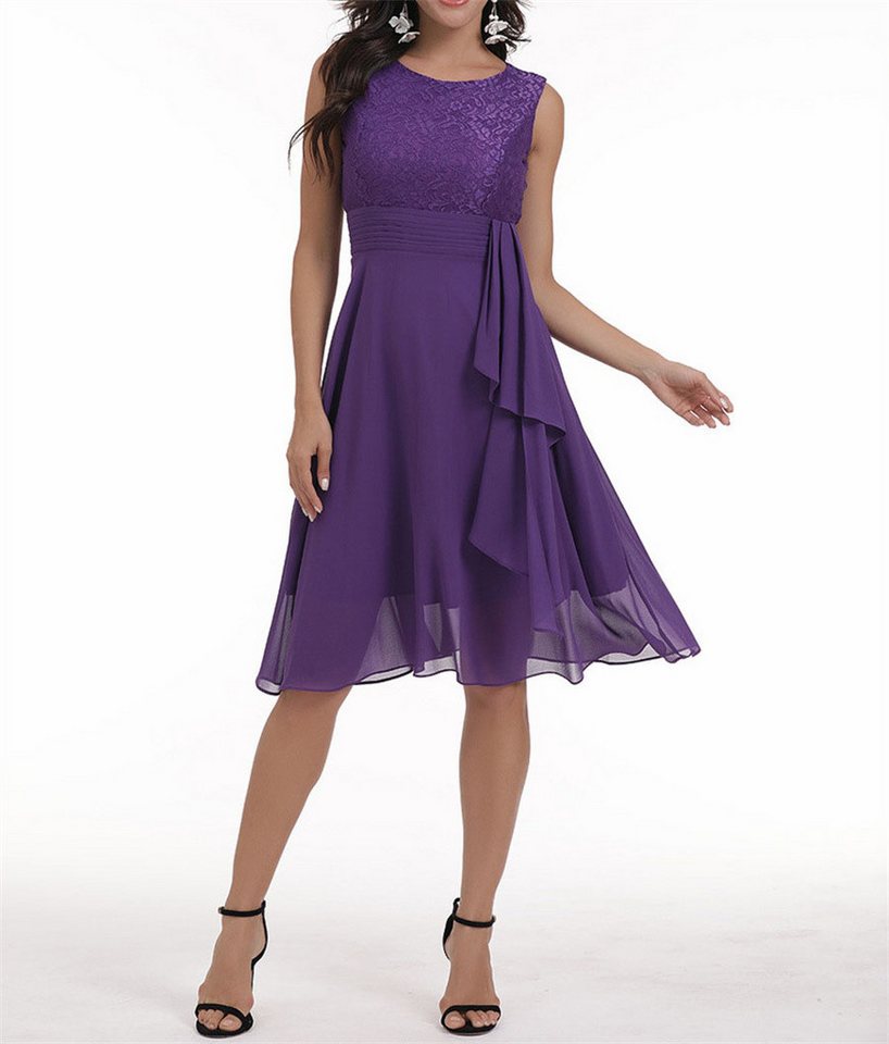 AFAZ New Trading UG Abendkleid Damen-Chiffon-Kleid, sexy Spitzen-Patchwork-Kleid von AFAZ New Trading UG