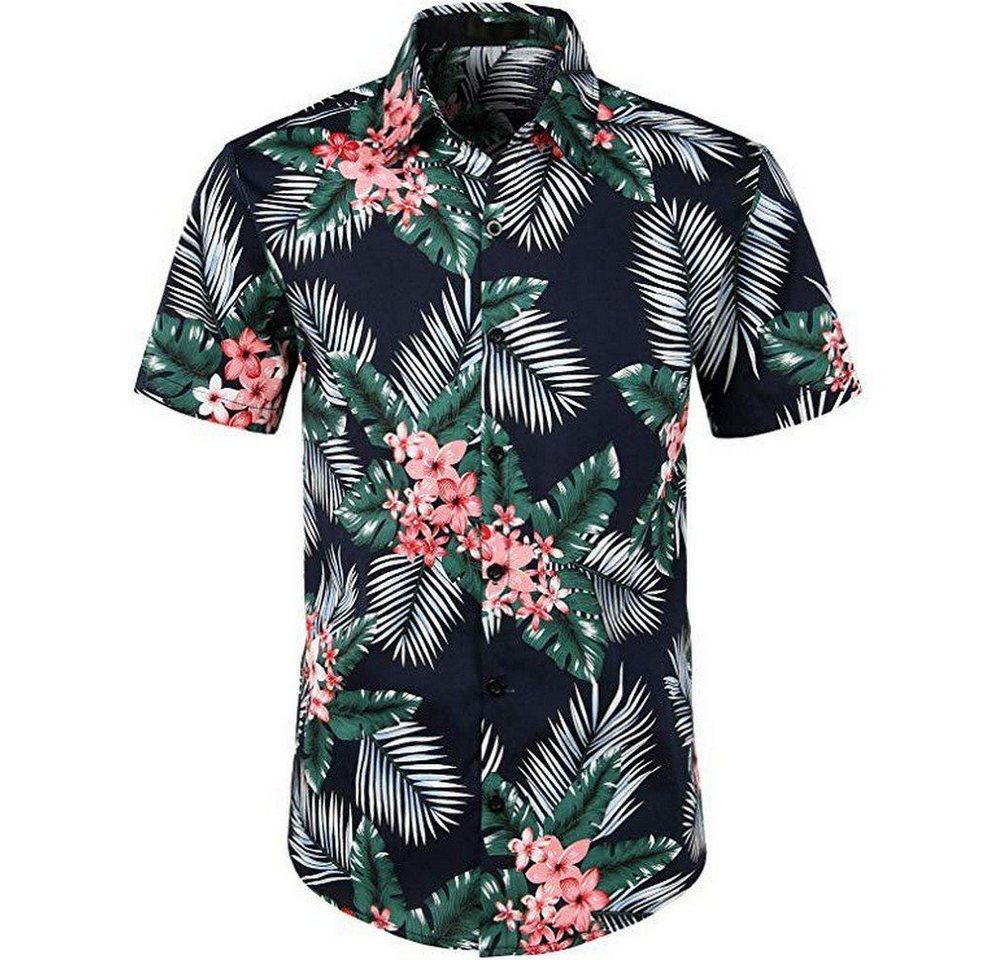 AFAZ New Trading UG Hemdbluse Herren Blumen Kurzarm Knopfleiste Baumwolle Hawaii Hemd von AFAZ New Trading UG