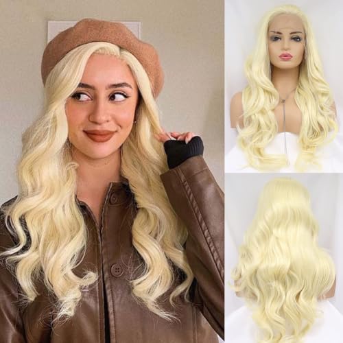 AFBeauty 613 Blonde Lace Front Perücke für Frauen Synthetische Locker gewellt 613 Freier Teil Kleberlose Perücke Hitzebeständige Faser Tägliches Tragen von AFBeauty