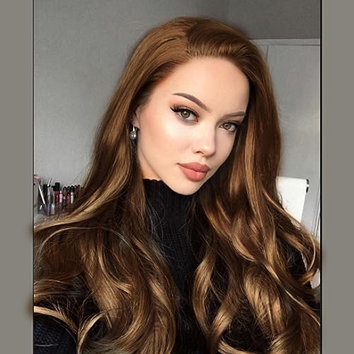 Blonde Lace Front Wig Long Wavy Middle Part Wigs for Women Realistic Natural Hairline Full Hair Curly Synthetic Heat Friendly Hair Replacement Wigs Hand Tied/Longlife/Lightweight von AFBeauty