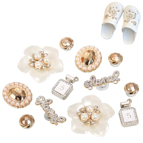AFCJLTO 12 glänzende Schuhanhänger als Schmuckdekoration-Design, Charm für Kinder und Erwachsene, PVC-Schuhcharms für Clogs und Schuhe von Mädchen, Frauen und Kindern von AFCJLTO