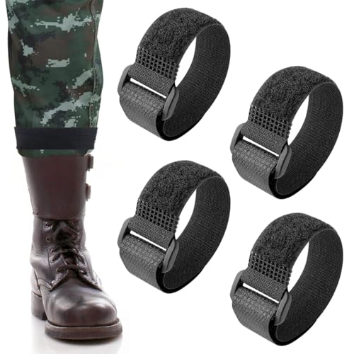 AFCJLTO 2 Paar schwarze Stiefelblusen Gummibänder mit Klettverschluss,Perfekt zum Wandern, Angeln, Jagd, Radfahren und Gartenarbeit Bootstraps von AFCJLTO