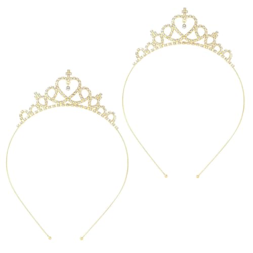 AFCJLTO 2 Stück Madchen Strass Krone, Prinzessin Tiara Krone Damen, Mädchen Stirnband Haarband Tiara Strass Kristall Perle Tiara, für Frauen Mädchen Schmuck Geburtstag Hochzeit Festzug Party von AFCJLTO