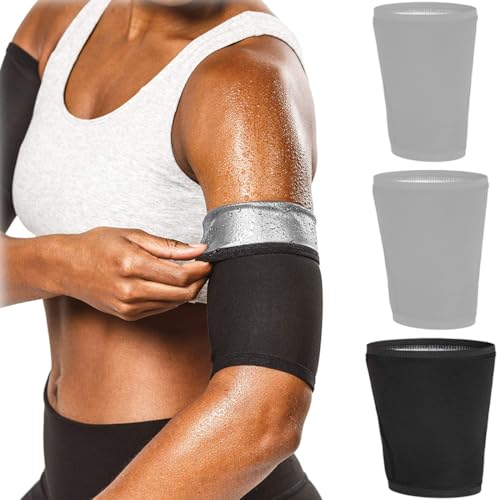 AFCJLTO 2er Set Sauna Armband,Sauna Arm Belt - Verstellbar, Elastisch & Perfekt für Fitness,Für Männer Frauen,Schwarz(4XL/5XL) von AFCJLTO