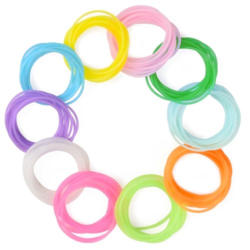 AFCJLTO 30 Silikon-Armbänder, 80er Jahre Stil,Bunte, leuchtende Gummiarmbänder perfekt für Halloween, Weihnachten, Disco-Partys, sowohl für Erwachsene als auch Kinder,Inklusive 10 Farben. von AFCJLTO