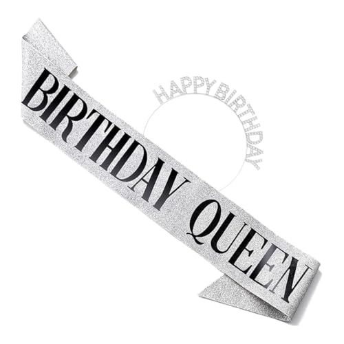 AFCJLTO Cumpleaños Corona y Faja Tiaras Corona de Cristal Birthday Queen Sash Corona cumpleaños, Birthday Girl Diadema Tiara de cumpleaños Mujer Corona Diadema Tocado Accesorios para niñas y Mujeres von AFCJLTO