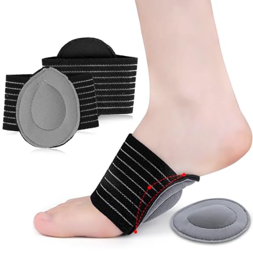 AFCJLTO Fußgewölbebandage, 2 Teilige Mittelfußbandage Verstellbare Plantarfasziitis Bandage Mittelfußbandage für Männer und Frauen zur Linderung von Plantarfasziitis und Fußgewölbeschmerzen(grau) von AFCJLTO