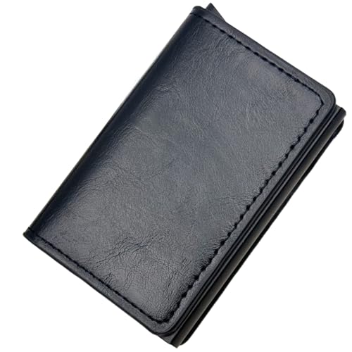 AFCJLTO Geldbörse Herren, Slim Wallet Geldbeutel mit Münzfach & RFID Schutz, Leder Portmonee, Kartenetui Herren,Aluminium-Kartenhalter,Schwarz Leder von AFCJLTO