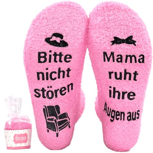 AFCJLTO Geschenke für Mama Socken mit Spruch Bitte Nicht Stören Mama ruht ihre Augen aus Socken Lustige Muttertagsgeschenk Geburtstagsgeschenk für Mama Mutter von AFCJLTO