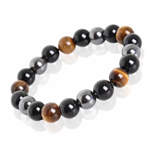 AFCJLTO Premium Heilstein Armband, Damen Herren Chakren Perlenarmband, 8MM Runde Edelstein Yoga Armbänder,Heilstein Schutzstein Edelsteinarmband Glücksbringer Talisman Geschenk von AFCJLTO